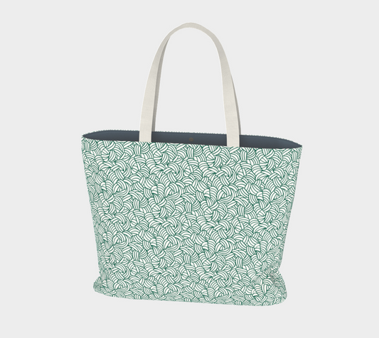 Knots All Over Green, Market Tote Yarn Project Bag, Crochet Hook or Knitting Needles, Notions Bag, Crocheting Knitting Case, Fibre Organizer, Crafters, Crocheter and Knitter Humour Gift