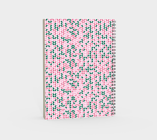 Knit All Over Spiral Bound Notebook, Blank, Ruled or Bullet Paper, for Crafters, Fibre enthusiasts, Crocheters and Knitters