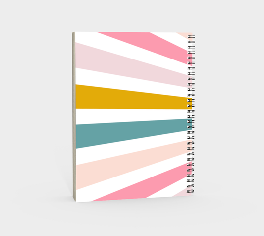 Ray of Sunshine Spiral Bound Notebook, Blank, Ruled or Bullet Paper, for Crafters, Fibre enthusiasts, Crocheters and Knitters