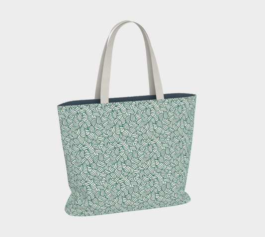Knots All Over Green, Market Tote Yarn Project Bag, Crochet Hook or Knitting Needles, Notions Bag, Crocheting Knitting Case, Fibre Organizer, Crafters, Crocheter and Knitter Humour Gift