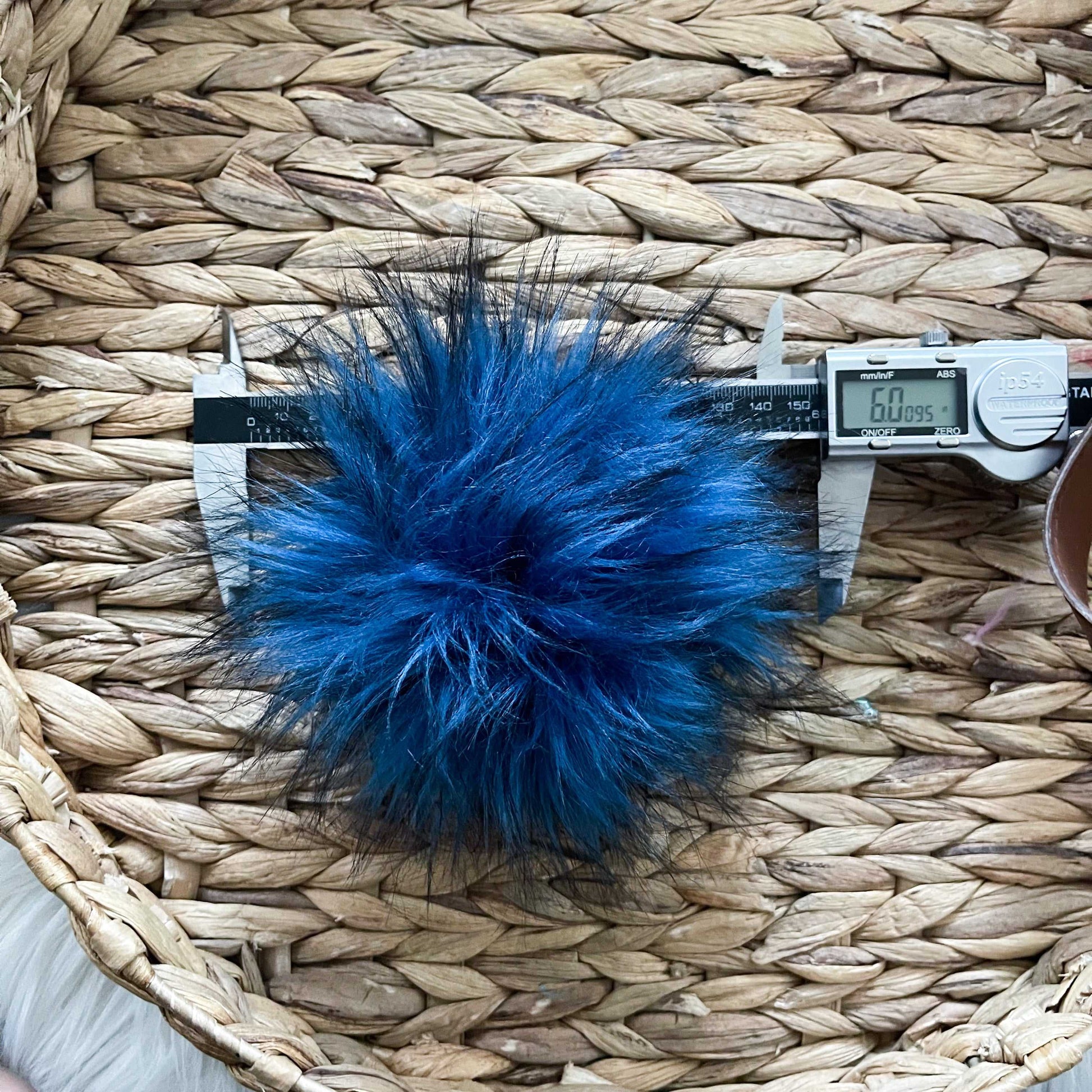 Alaska Luxury Faux Fur Pom pom | Blue and Black Tie, Button or Snap Pom pom Pom Poms 7 $ Buttons & Beans Co.