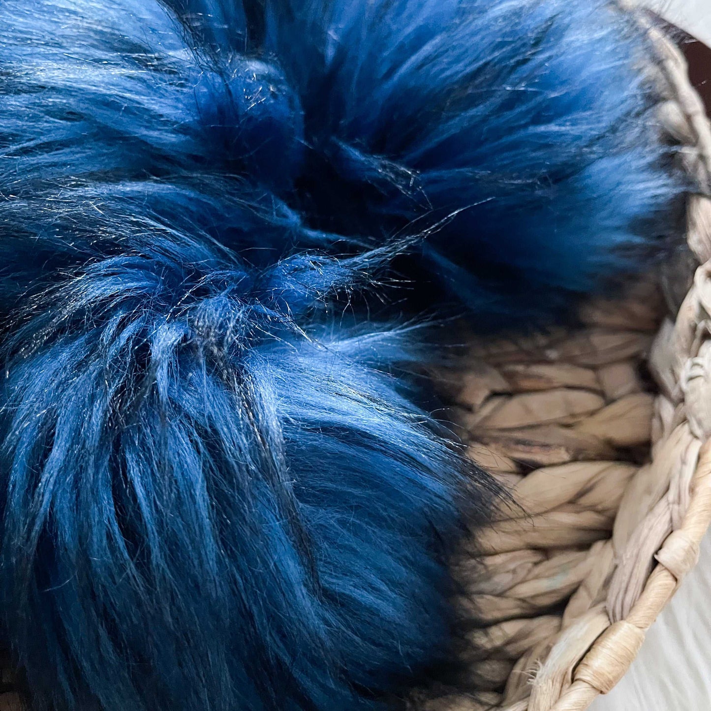 Alaska Luxury Faux Fur Pom pom | Blue and Black Tie, Button or Snap Pom pom Pom Poms 7 $ Buttons & Beans Co.