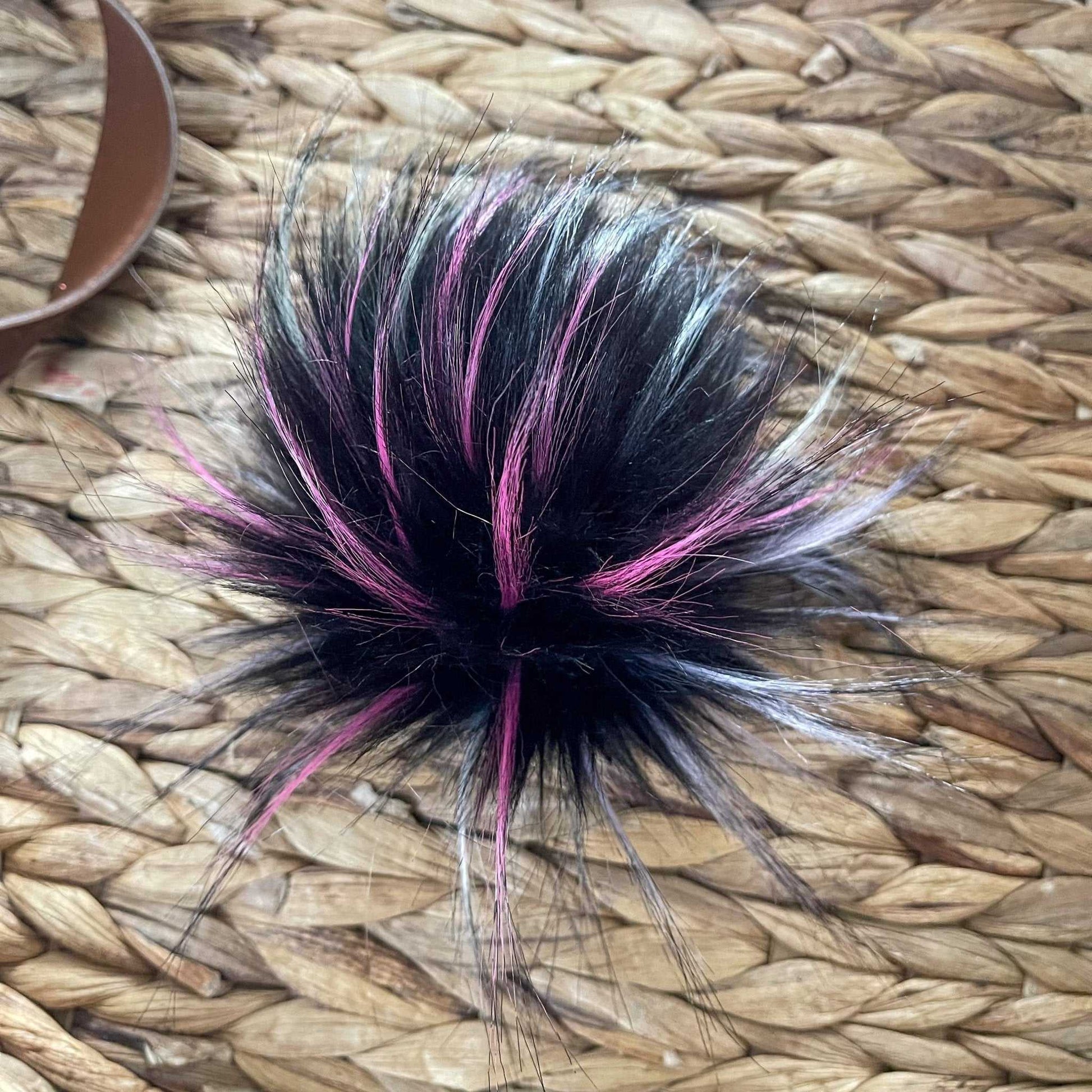 Aurora Rainbow Luxury Faux Fur Pom Pom | Ties, Buttons or Snap Pompom Pom Poms 7 $ Buttons & Beans Co.