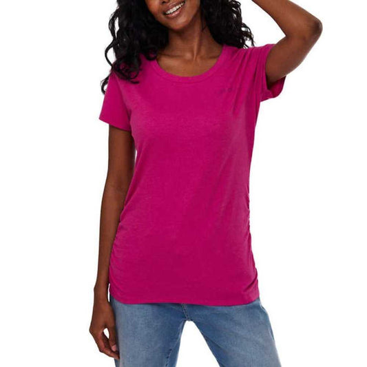 Bench Women's Logo Short Sleeve T-Shirt | Pink Ladies Top Ruched Women > Tops > Tees - Short Sleeve 15 $ Buttons & Beans Co.
