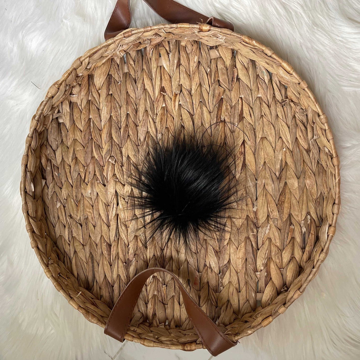 Black Wolf Luxury Faux Fur Pompom | Tie, Button or Snap Pom pom Pom Poms 5 $ Buttons & Beans Co.
