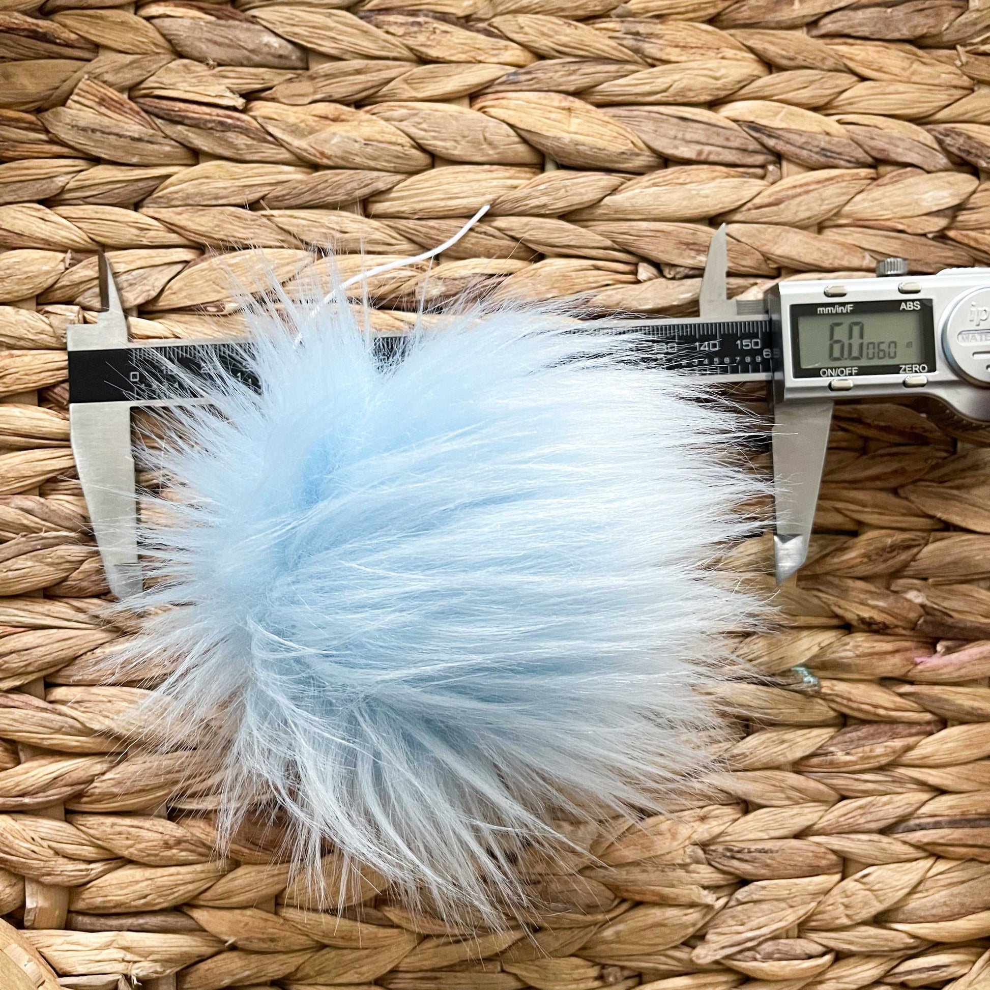 Blue Faux Fur Pompom Pom Poms 7 $ Buttons & Beans Co.