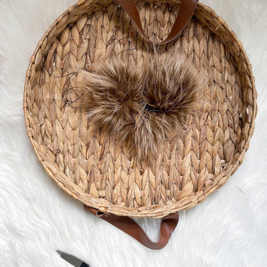 Caracal Luxury Faux Fur Pom pom | Tan, Brown and Blonde Tie, Button or Snap Pom pom Pom Poms 6 $ Buttons & Beans Co.