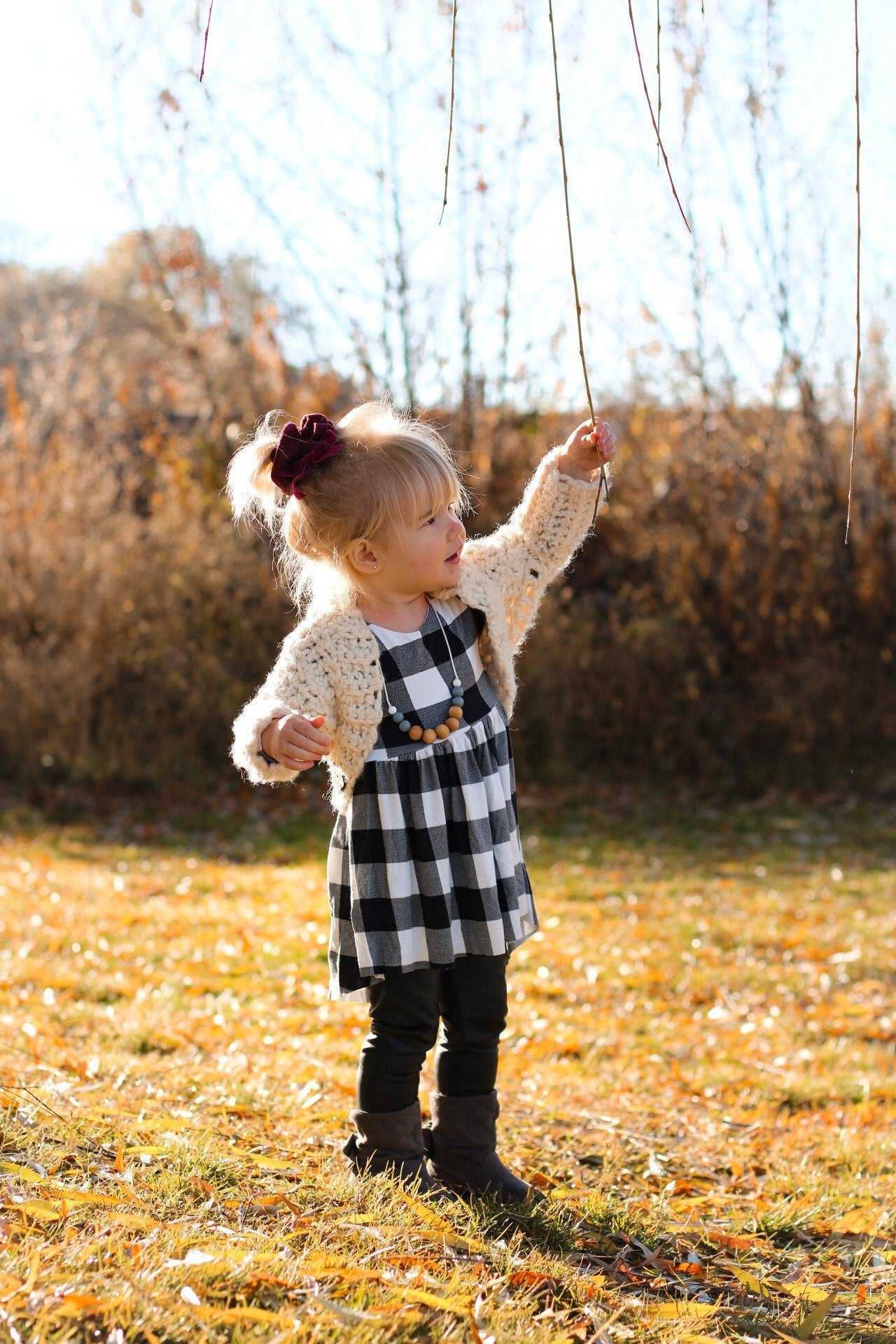 Chunky Crochet Cocoon Sweater | Toddler Marble White and Grey Cardigan Cardigan 83 $ Buttons & Beans Co.