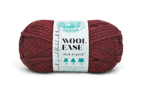 Claret Red Wool Ease Thick and Quick Lion Brand Yarn, Chunky Wool, Blanket, Hat, Sweater Yarn 9 $ Buttons & Beans Co.