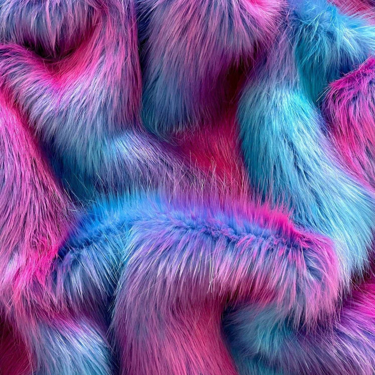 Cotton Candy Faux Fur Fabric by the Yard or Meter | Blue, Pink, Purple Pompom, Arts & Crafts, Decor, Costume Faux Fur Fabric 3 $ Buttons & Beans Co.
