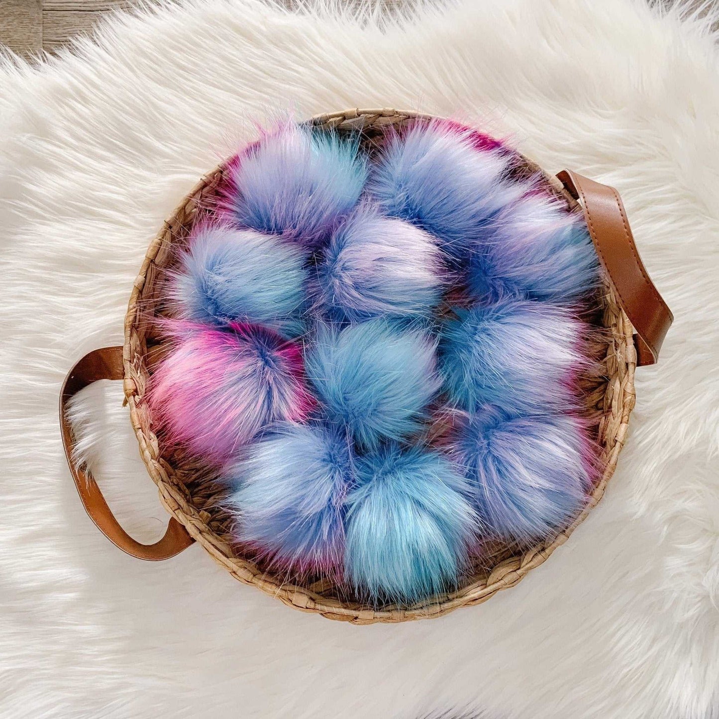 Cotton Candy Faux Fur Fabric by the Yard or Meter | Blue, Pink, Purple Pompom, Arts & Crafts, Decor, Costume Faux Fur Fabric 3 $ Buttons & Beans Co.