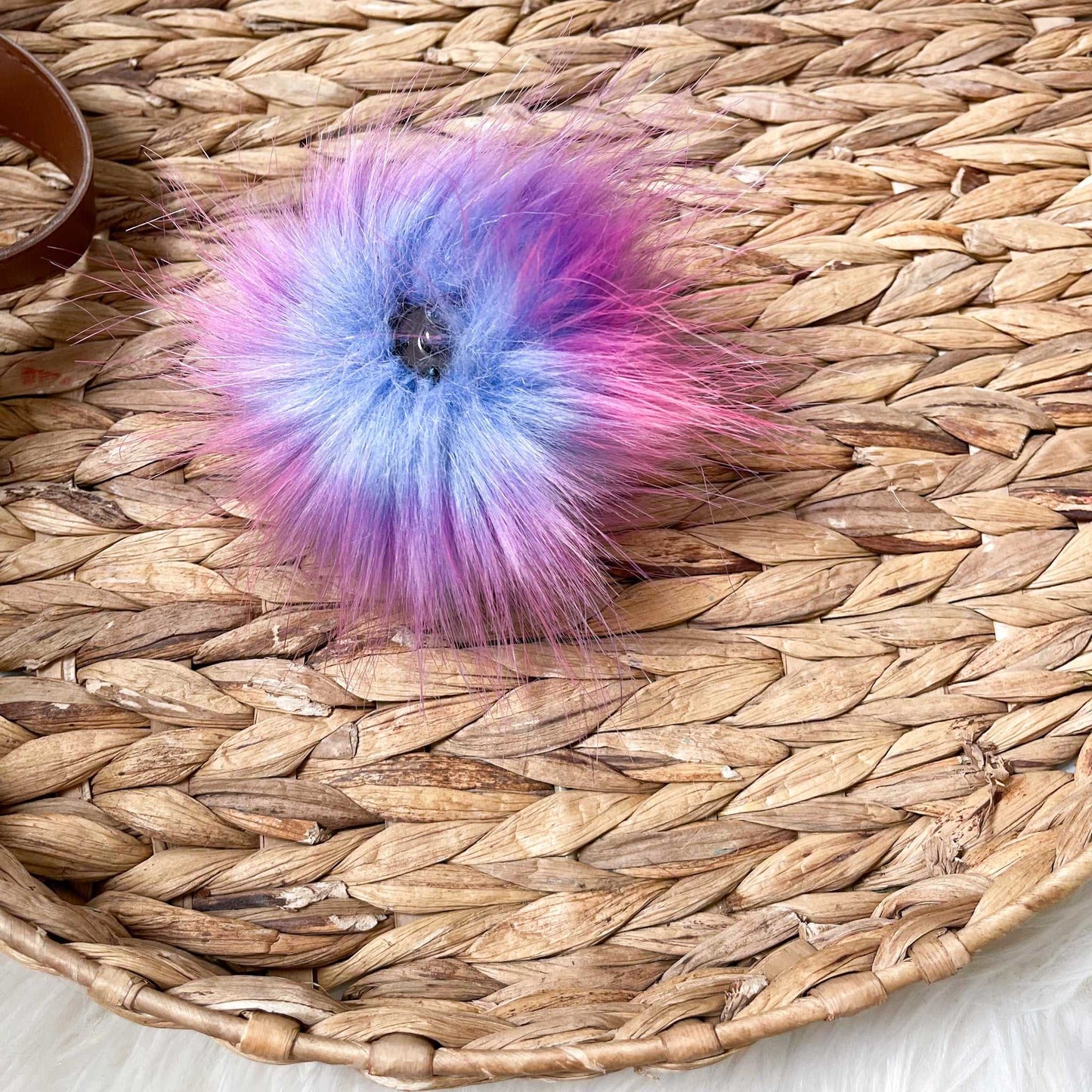 Cotton Candy Luxury Faux Fur Pompom | Pink, Purple, Blue, Teal | Ties, Buttons or Snap Pompom Pom Poms 6 $ Buttons & Beans Co.
