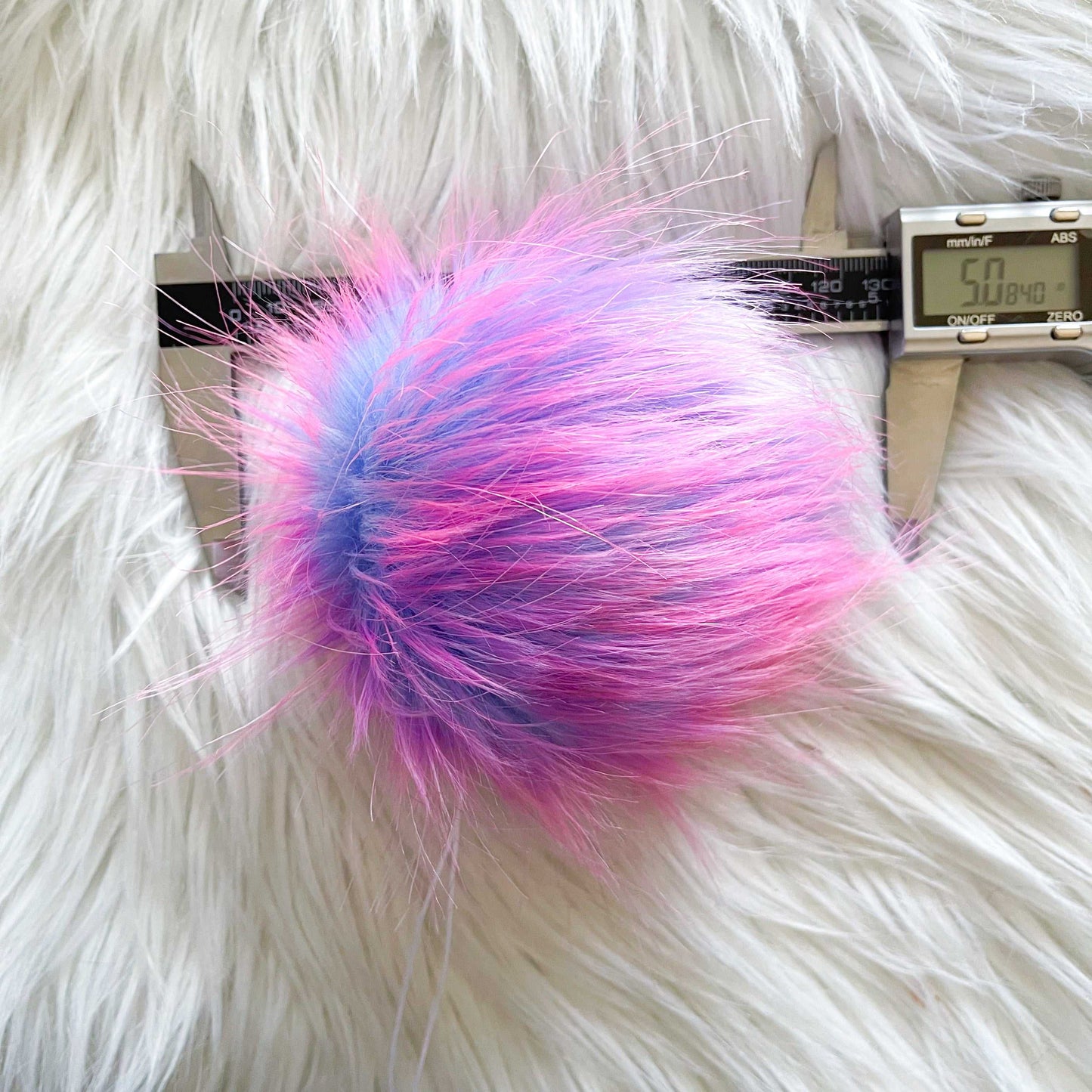 Cotton Candy Luxury Faux Fur Pompom | Pink, Purple, Blue, Teal | Ties, Buttons or Snap Pompom Pom Poms 6 $ Buttons & Beans Co.