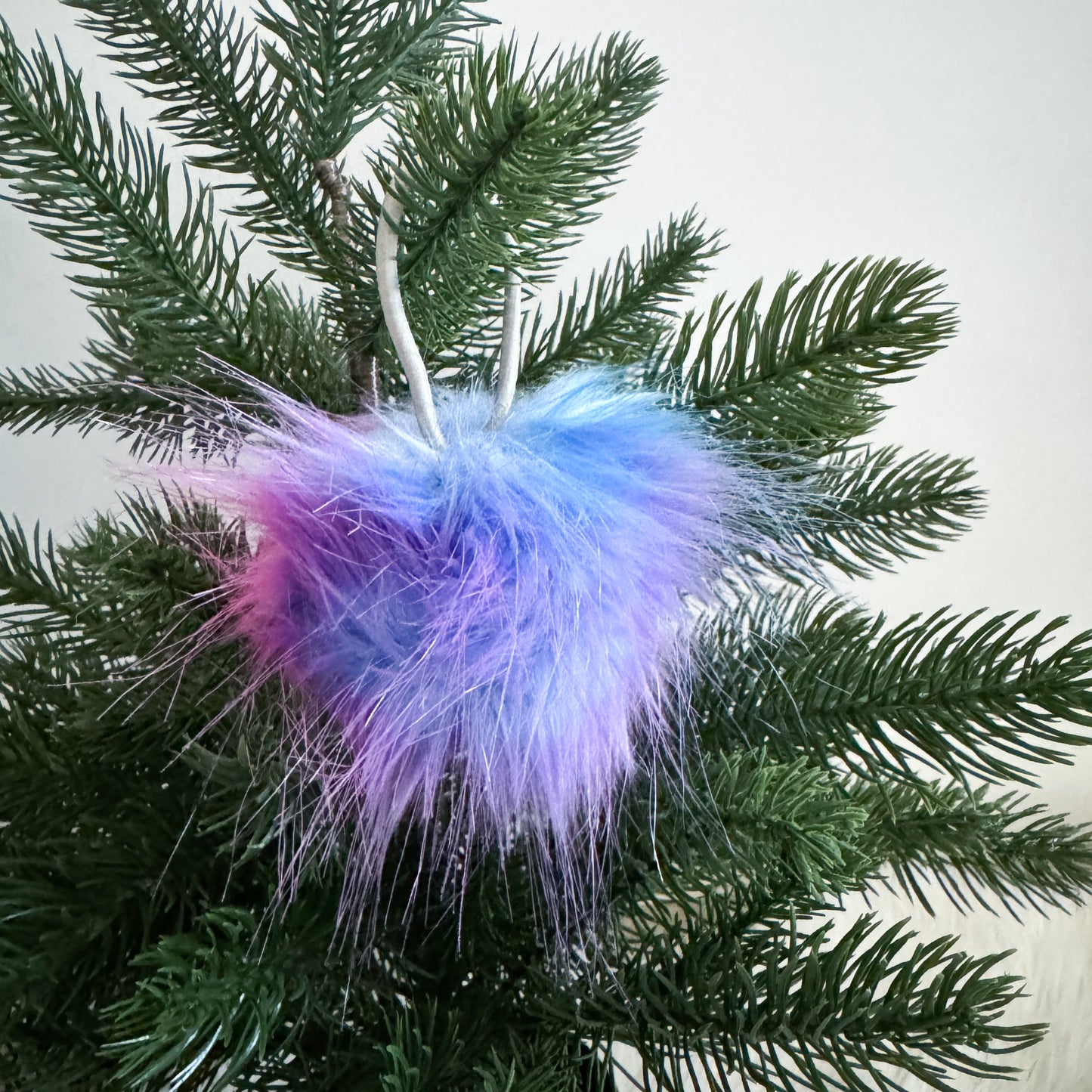 Faux Fur Pompom Hair Tie | Cotton Candy