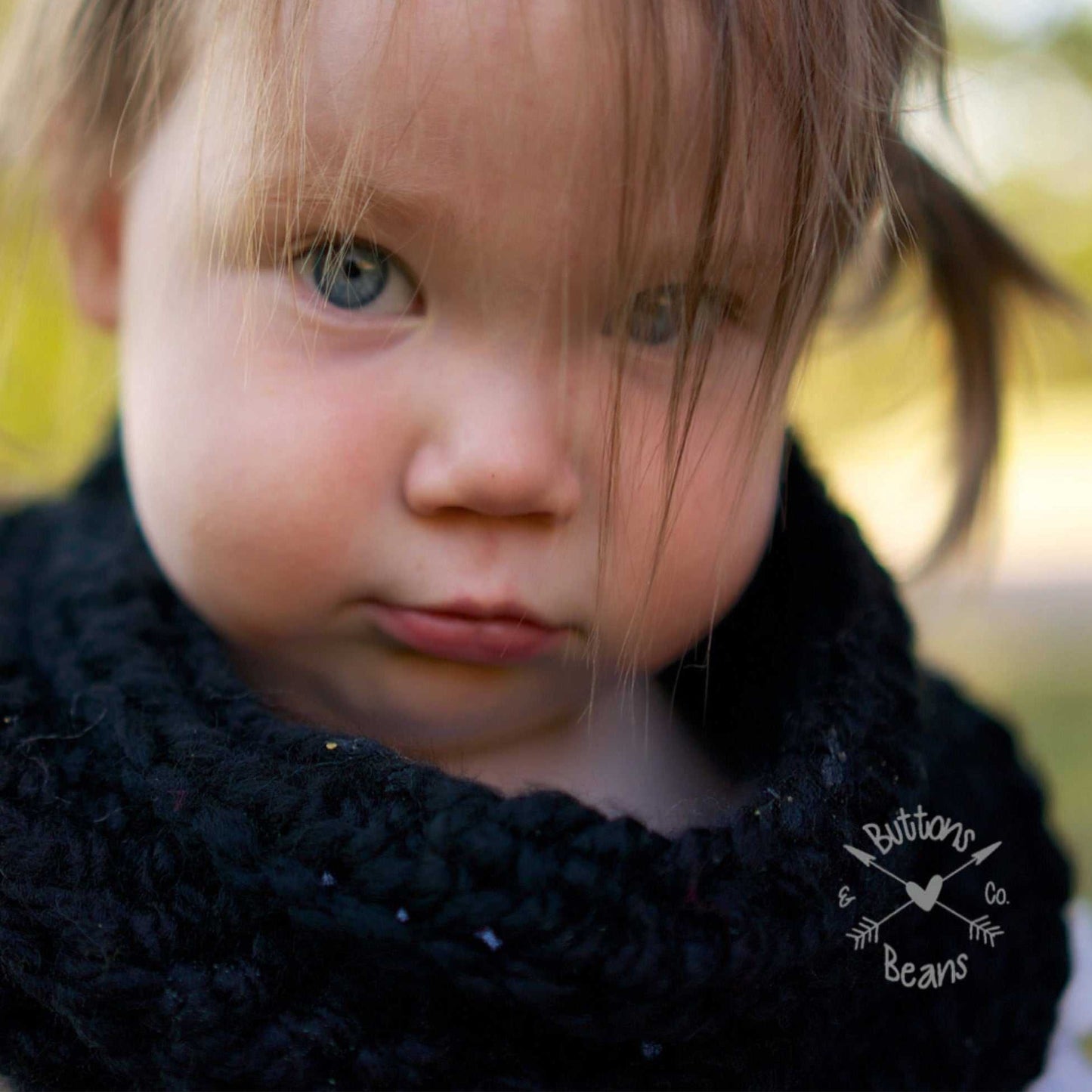 Cowl | Kids Charcoal Chunky Crochet Single Loop Scarf Charcoal Grey Scarves 35 $ Buttons & Beans Co.