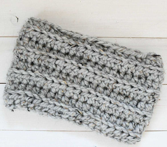 Cowl | Kids Grey Chunky Crochet Single Loop Scarf Natural Grey Scarves 35 $ Buttons & Beans Co.
