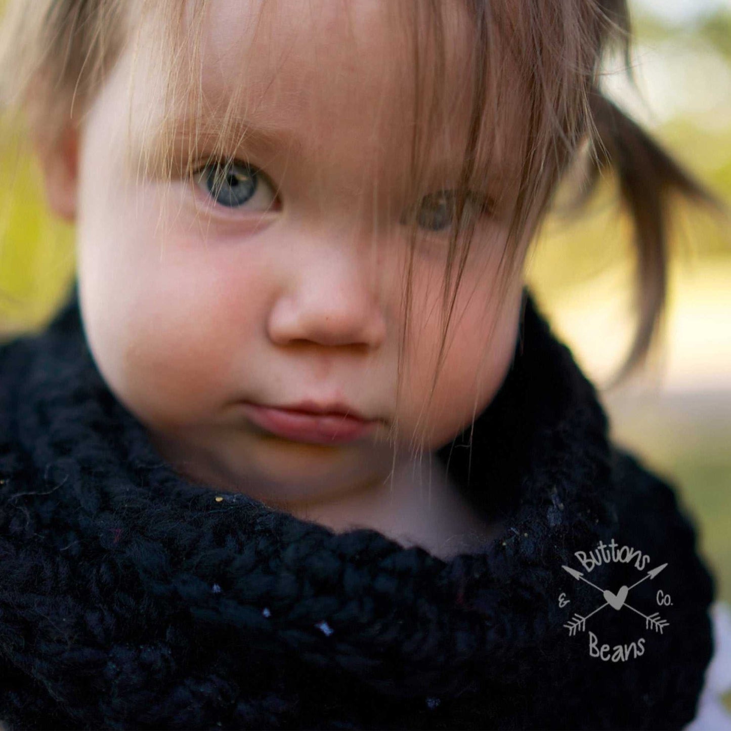 Cowl | Kids Grey Chunky Crochet Single Loop Scarf Natural Grey Scarves 35 $ Buttons & Beans Co.