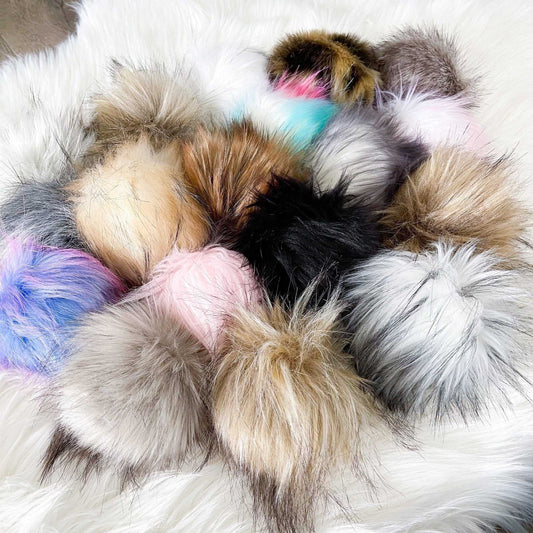 Create a Box of XL Faux Fur Pompom | Custom Tie, Button or Snap Pom pom Pom Poms 7 $ Buttons & Beans Co.