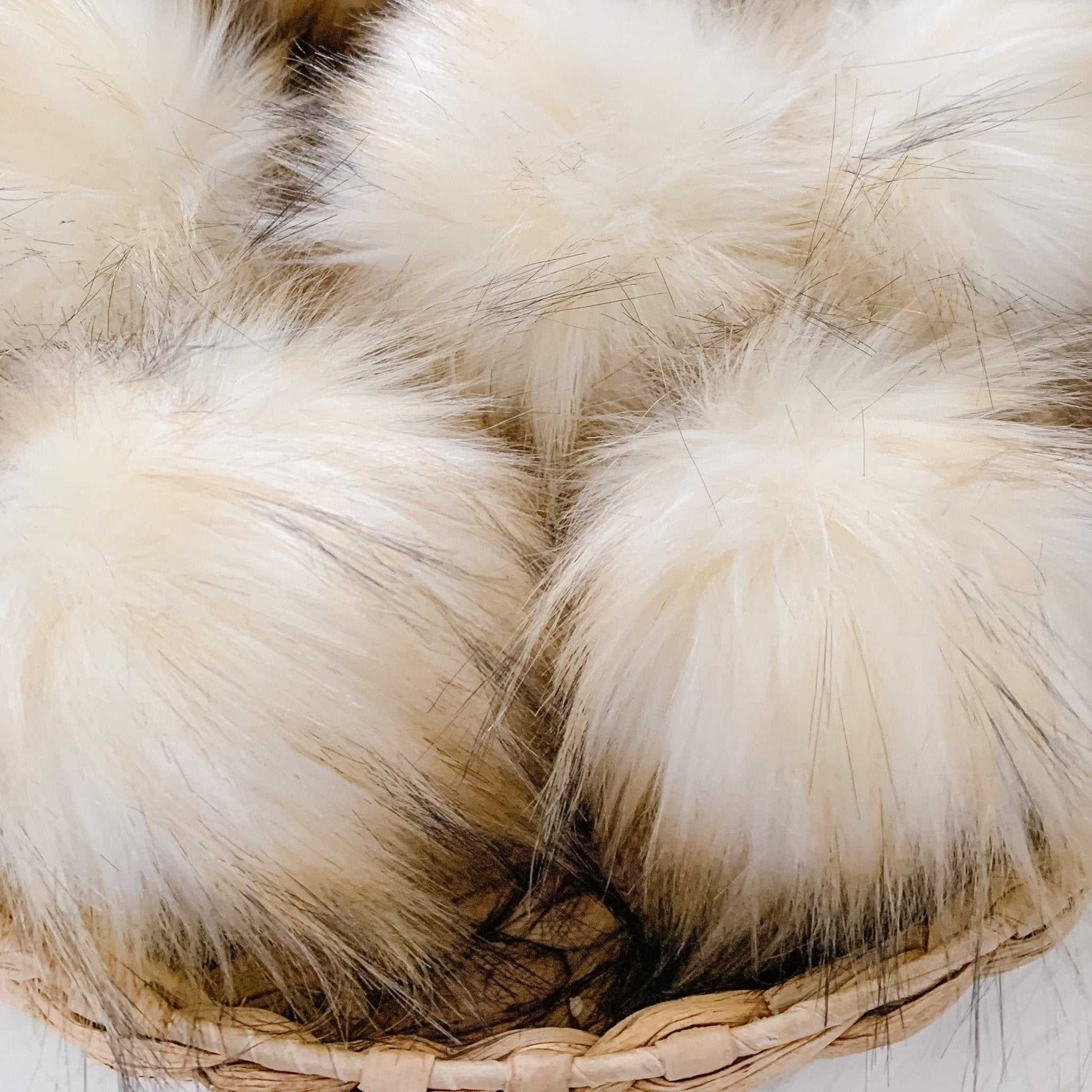 Creme Brulé Luxury Faux Fur Pom pom | Cream, Tan, Brown Tie, Button or Snap Pom pom Pom Poms 7 $ Buttons & Beans Co.