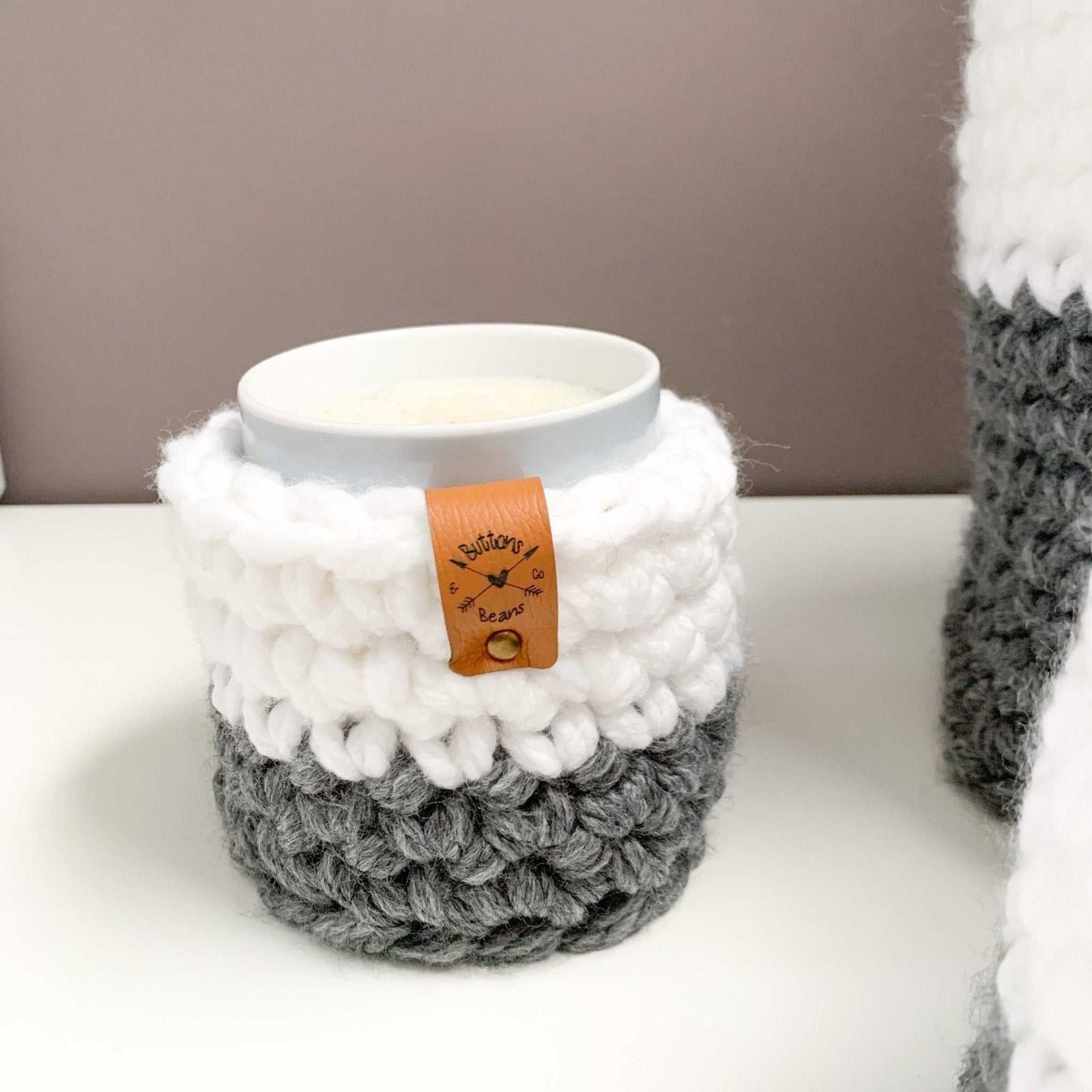 Crochet Basket | Colour Block Grey and White | Storage Decor Home decor 11 $ Buttons & Beans Co.