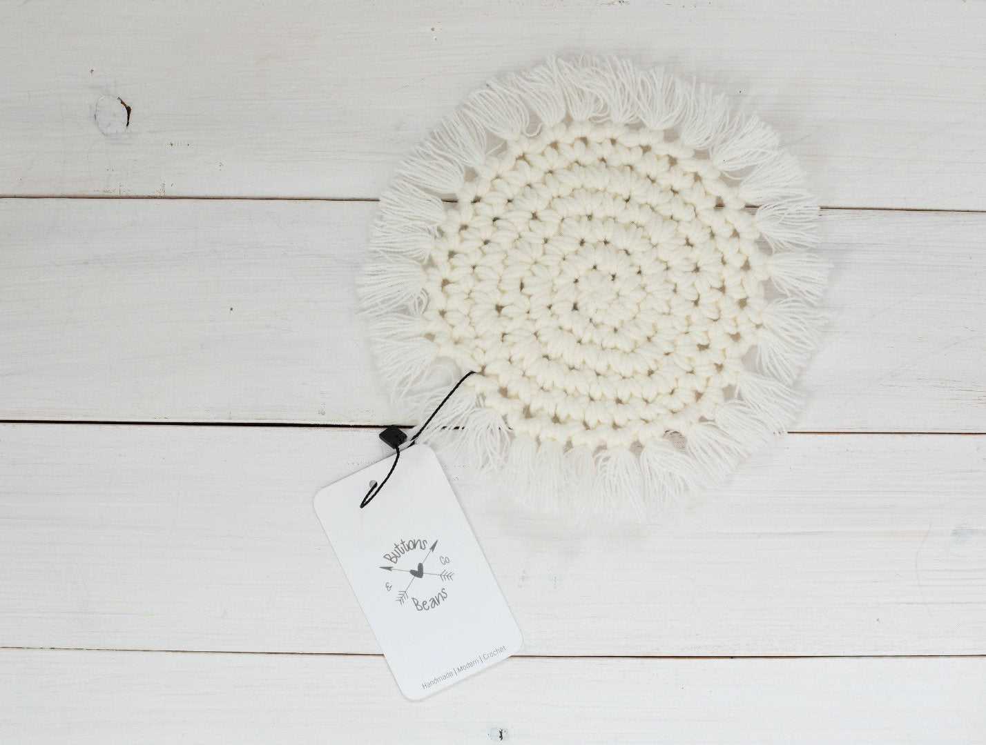 Crochet Coaster | Boho Charger Home decor 10 $ Buttons & Beans Co.