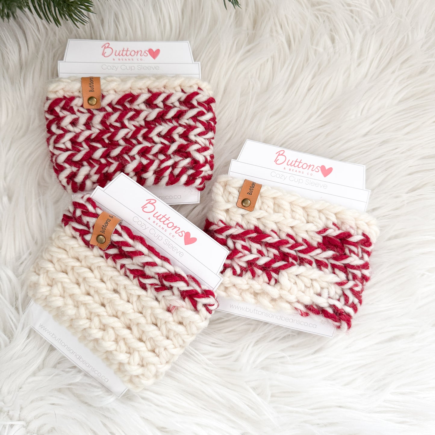 Crochet Cup Cozy | Beverage Sleeve | Candy Cane