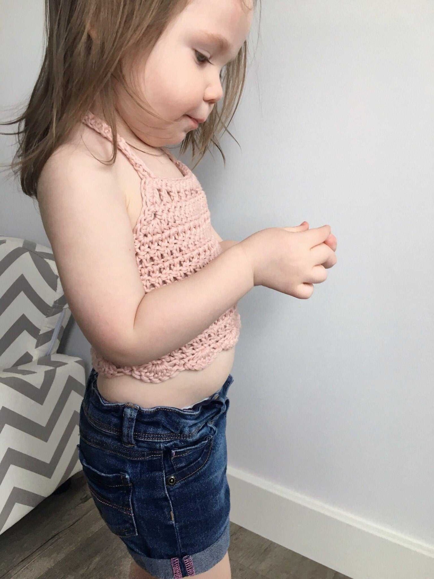 Ella - Orchid Pink Crochet Crop Top | Cotton Apparel 25 $ Buttons & Beans Co.