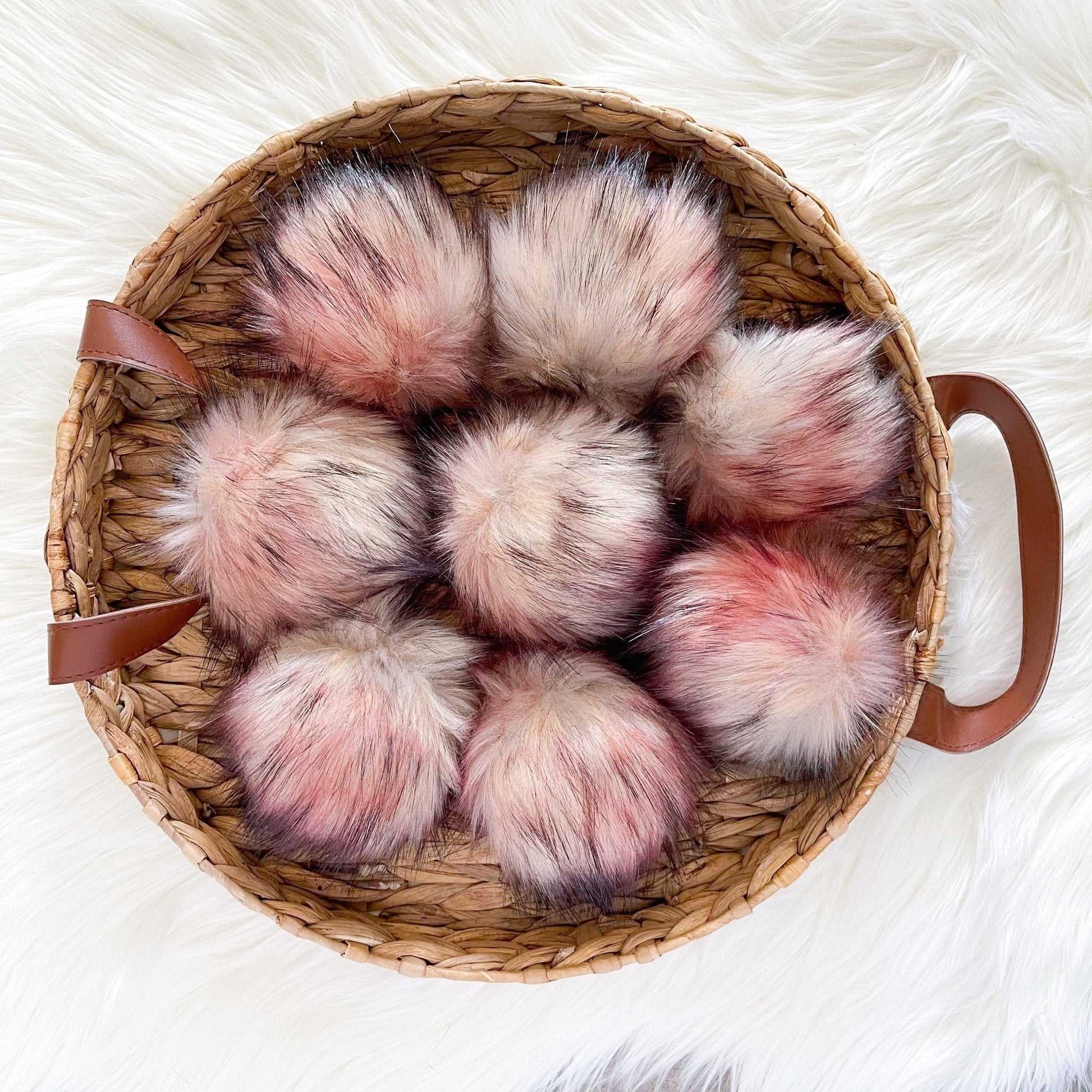 Flamingo Faux Fur Fabric by the Yard or Meter | Blush Pink, Grey and Black, Pompom, Arts & Crafts, Decor, Costumer Faux Fur Fabric 3 $ Buttons & Beans Co.