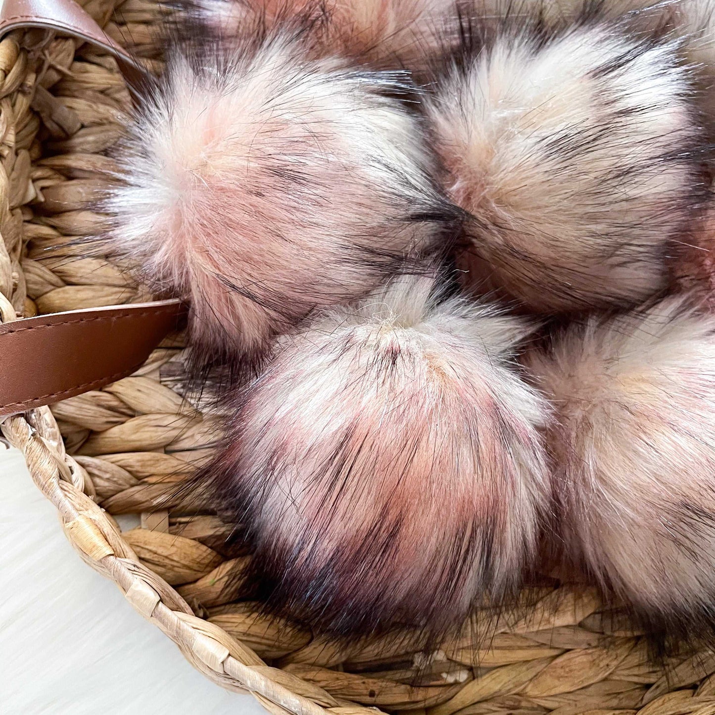 Flamingo Luxury Faux Fur Pom pom | Pink, Grey, Black Tie, Button or Snap Pom pom Pom Poms 6 $ Buttons & Beans Co.