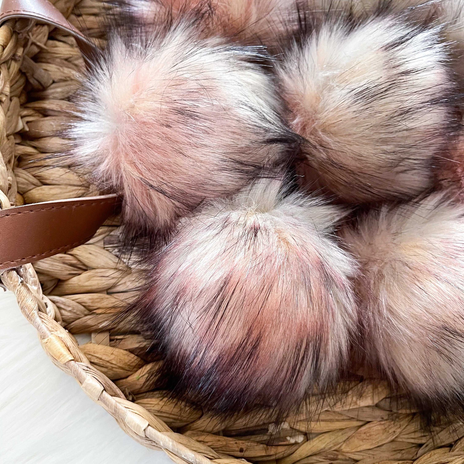 Flamingo Luxury Faux Fur Pom pom | Pink, Grey, Black Tie, Button or Snap Pom pom Pom Poms 6 $ Buttons & Beans Co.