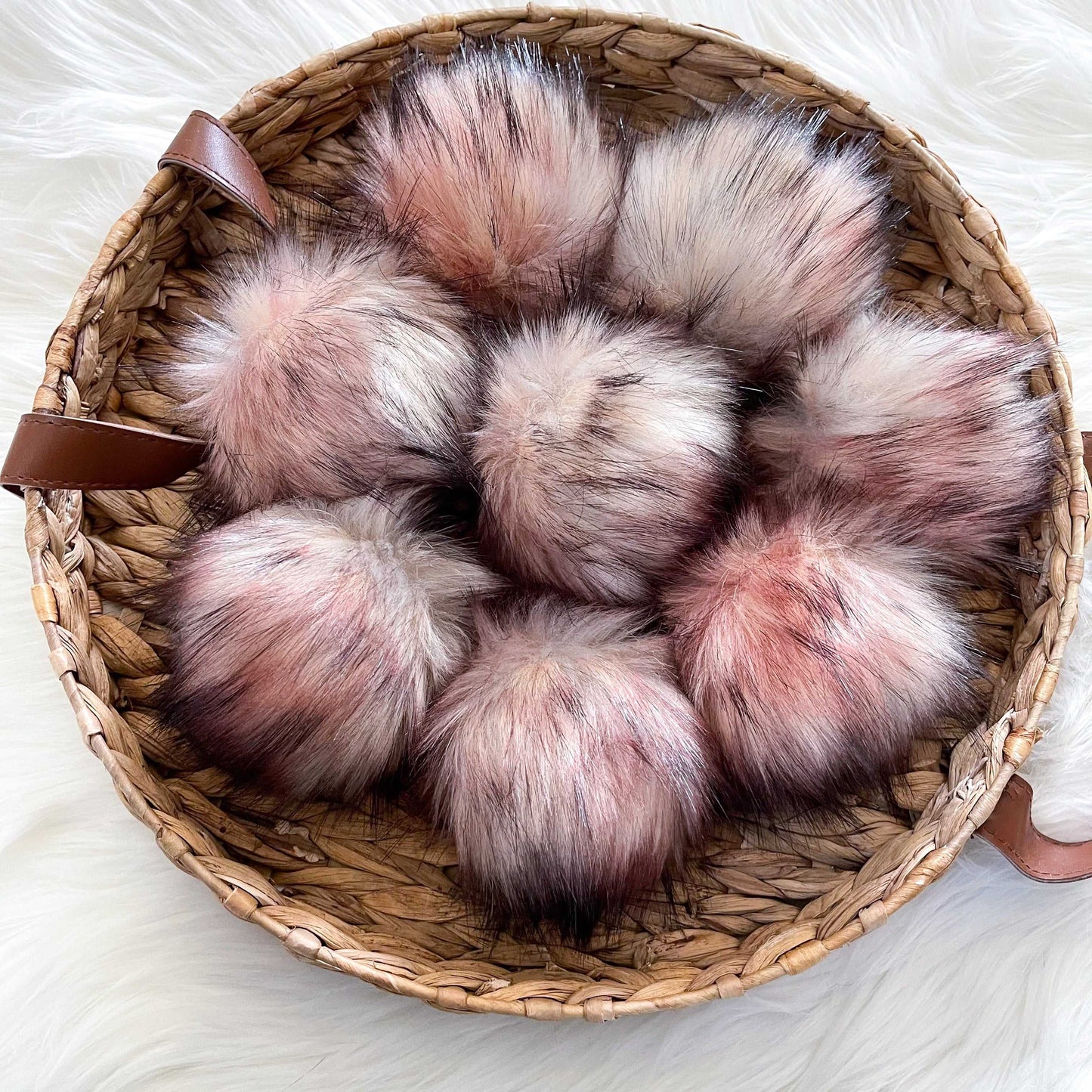 Flamingo Luxury Faux Fur Pom pom | Pink, Grey, Black Tie, Button or Snap Pom pom Pom Poms 6 $ Buttons & Beans Co.