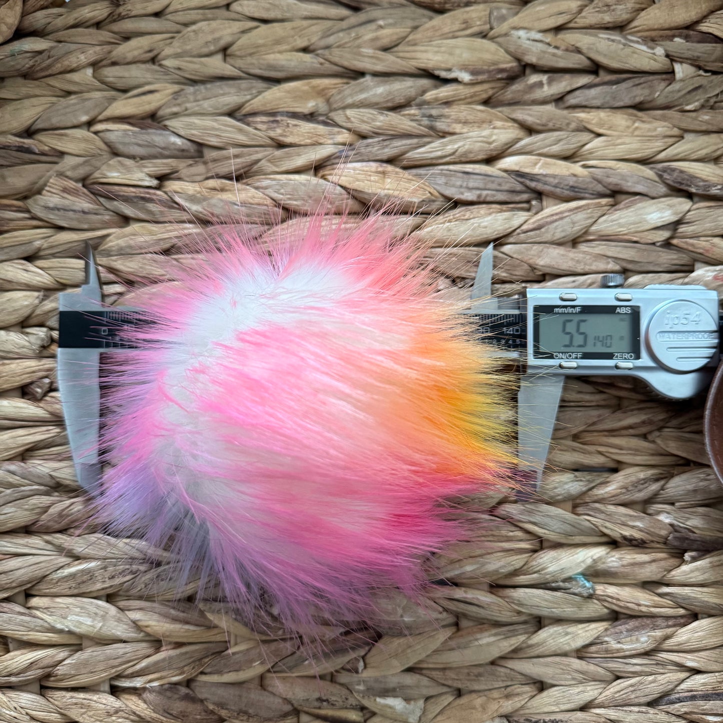Rainbow Luxury Faux Fur Pompom | Tie, Button or Snap Pom pom