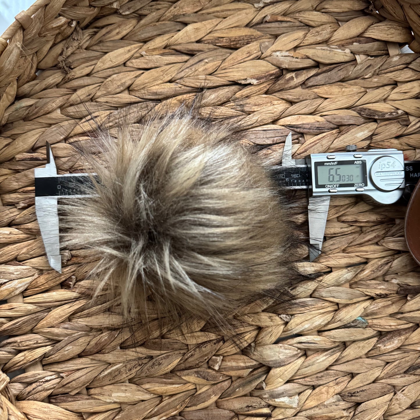 Wildcat Luxury Faux Fur Pompom | Brown, Natural Tie, Button or Snap Pom pom