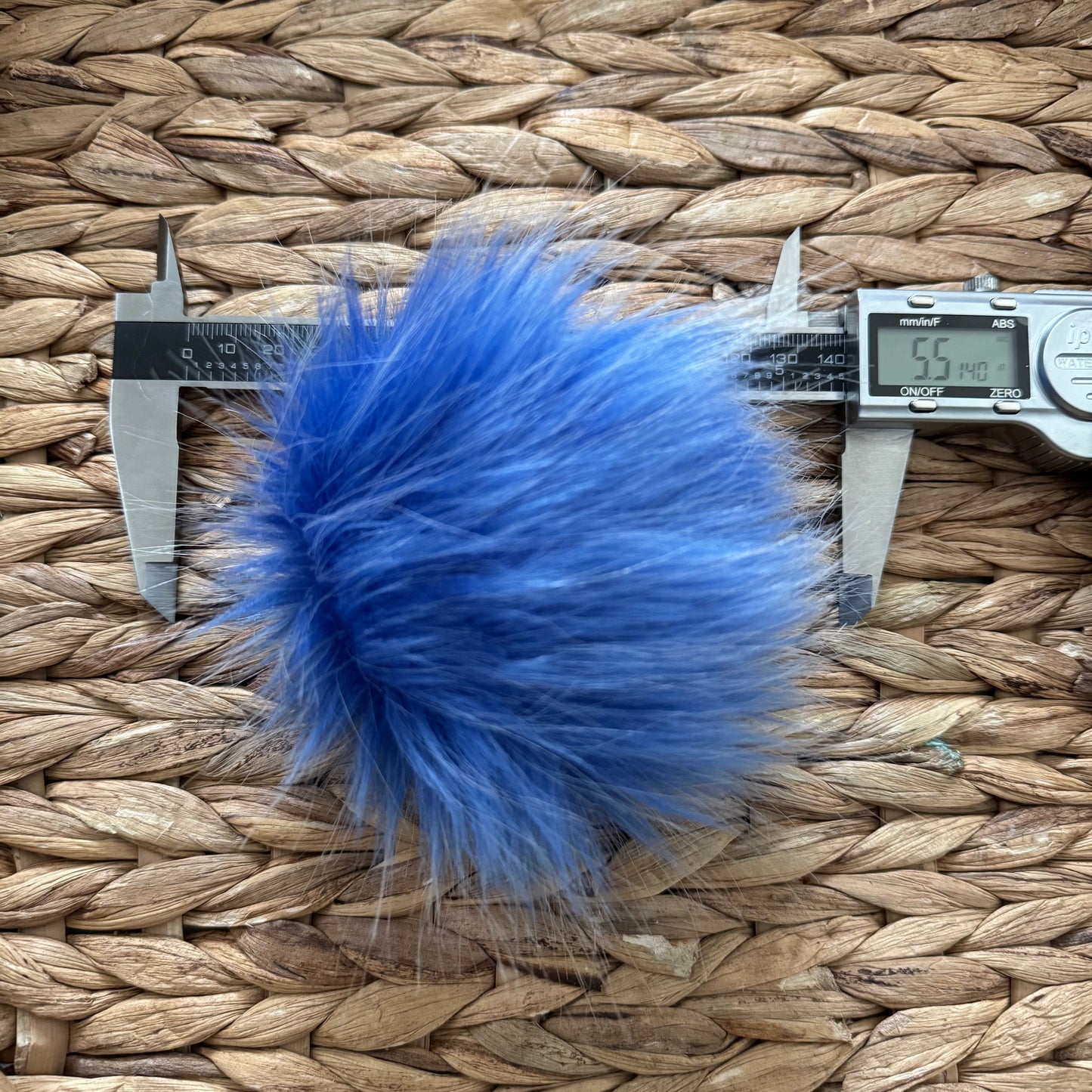 Winterfell Blue | Luxury Faux fur Pom Pom | Ties, Buttons or Snap Pompom