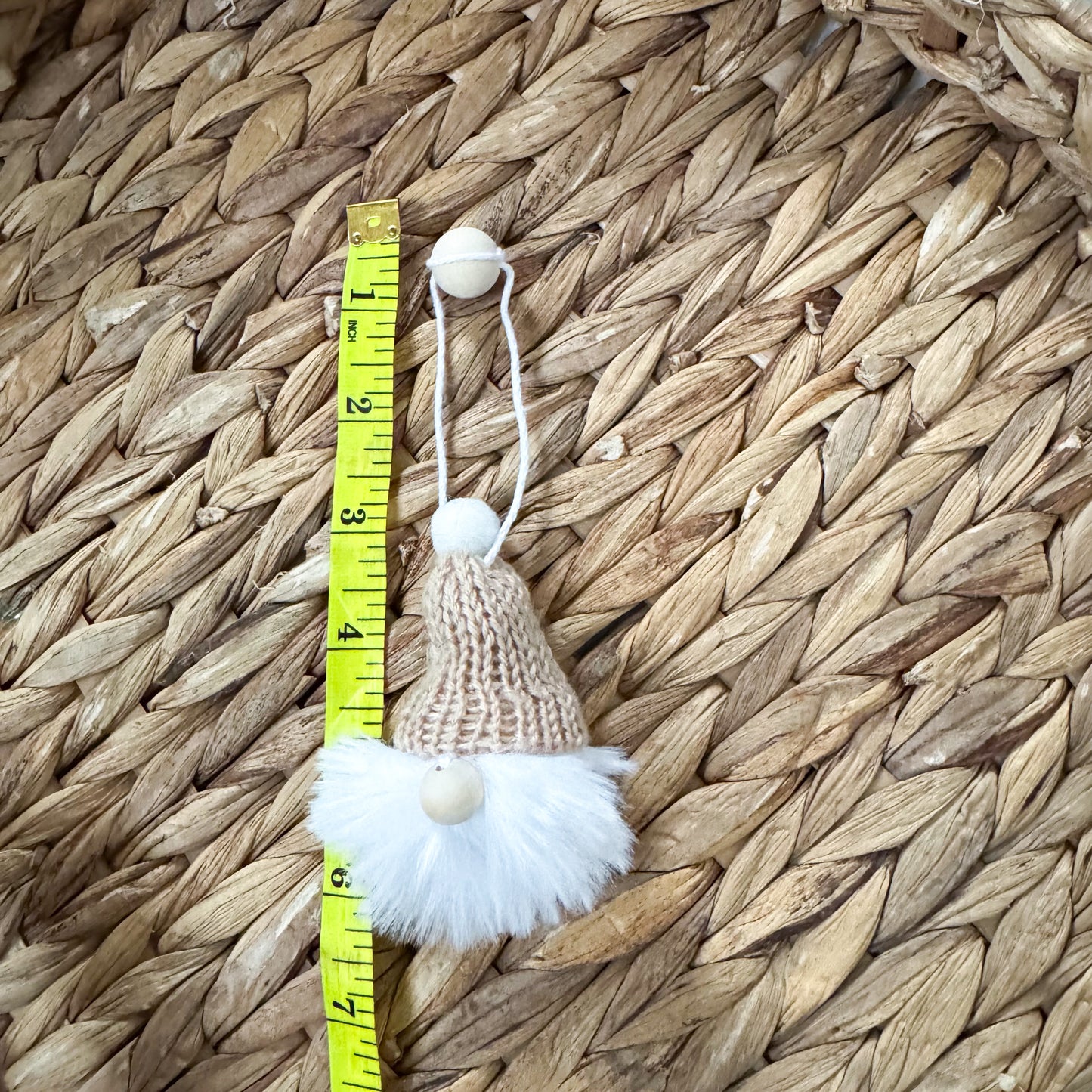 Gnome Christmas Mini Knitted Toque Ornament Sand