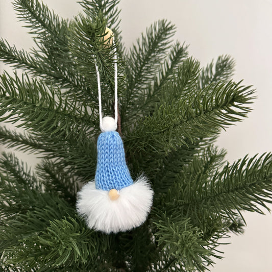 Gnome Christmas Mini Knitted Toque Ornament Periwinkle