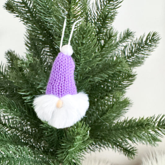 Gnome Christmas Mini Knitted Toque Ornament Violet