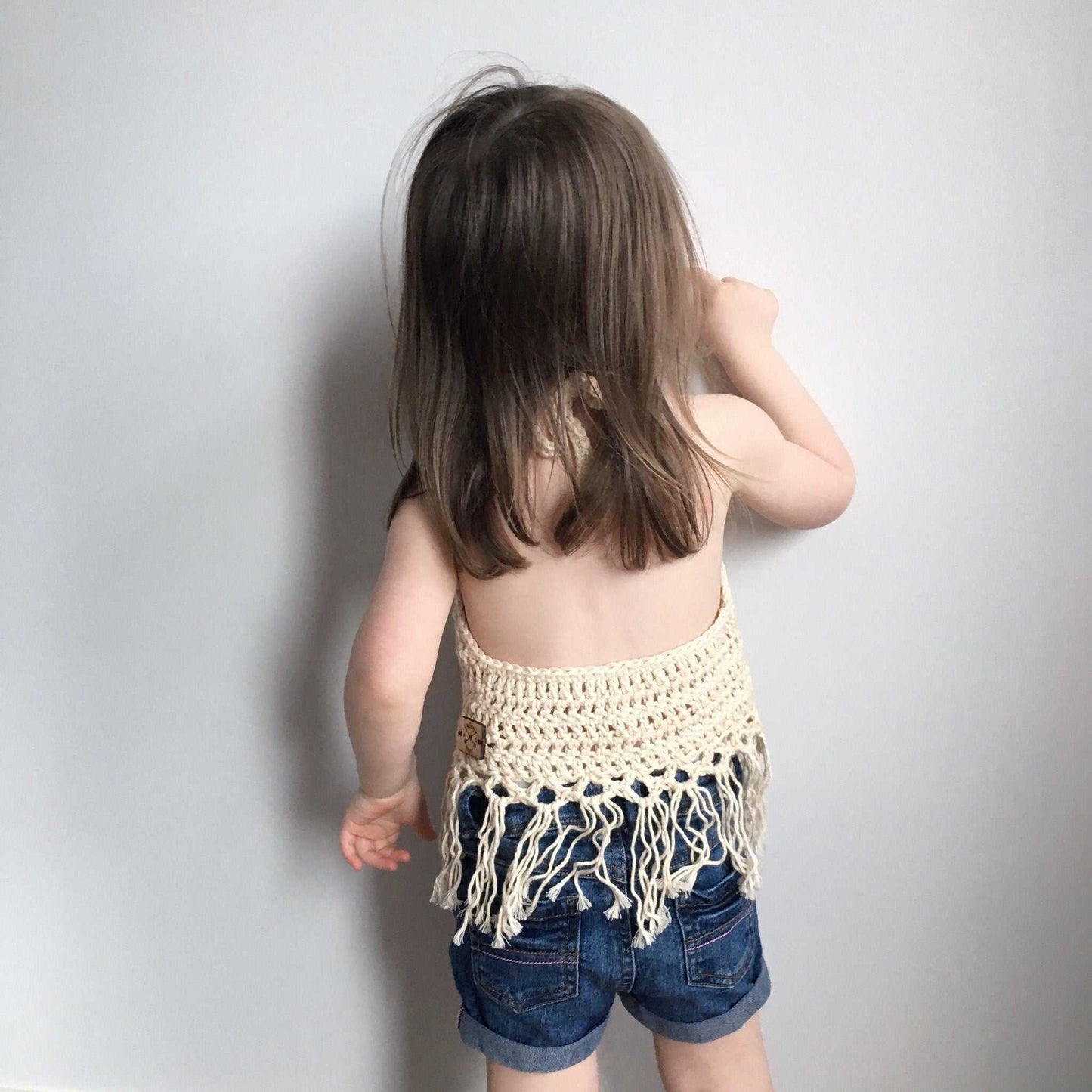 Harper | Grey Crochet Crop Top | Cotton Blend Tie Halter Apparel 35 $ Buttons & Beans Co.