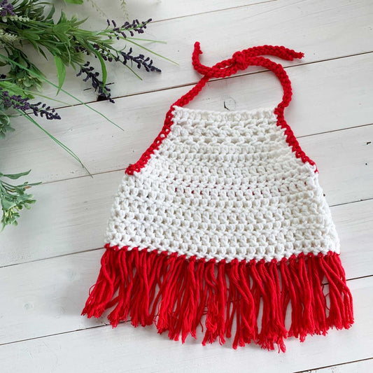 Harper | Red and White Crochet Crop Top | Cotton Tie Halter Apparel 35 $ Buttons & Beans Co.