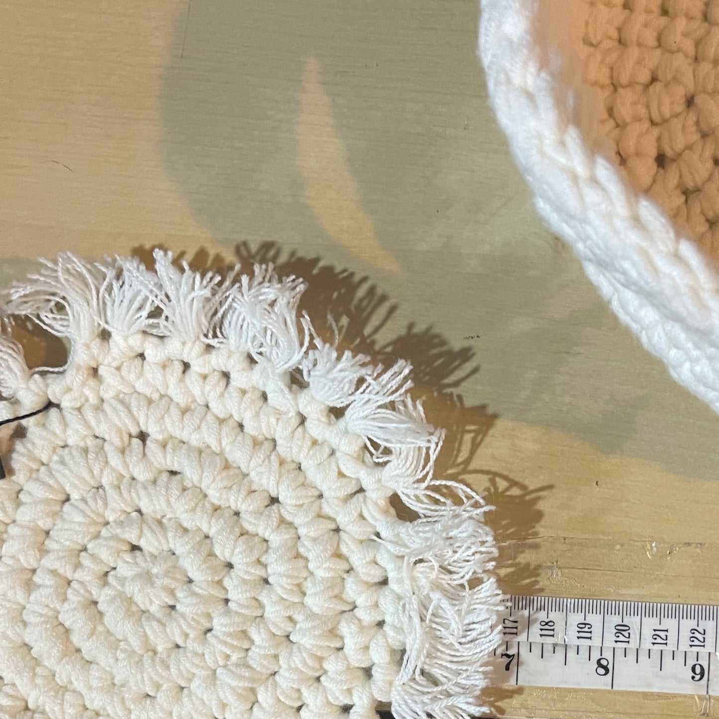 Crochet Cotton Coaster | Ivory White Boho Charger