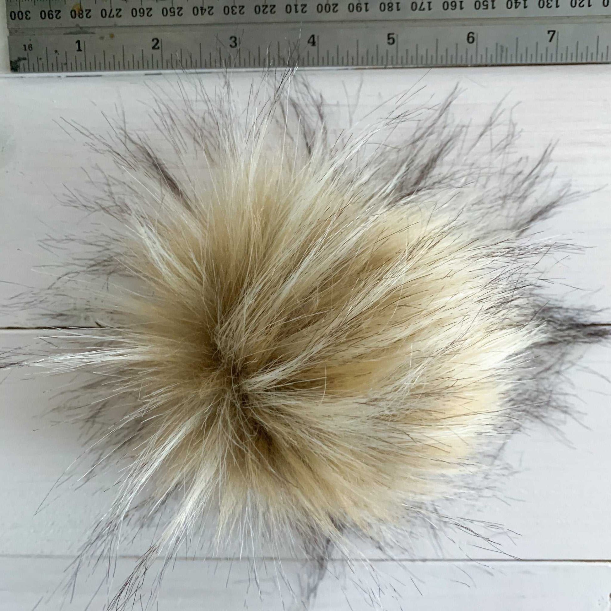 Honey Luxury Faux Fur Pompom | Brown, Natural Tie, Button or Snap Pom pom Pom Poms 8 $ Buttons & Beans Co.