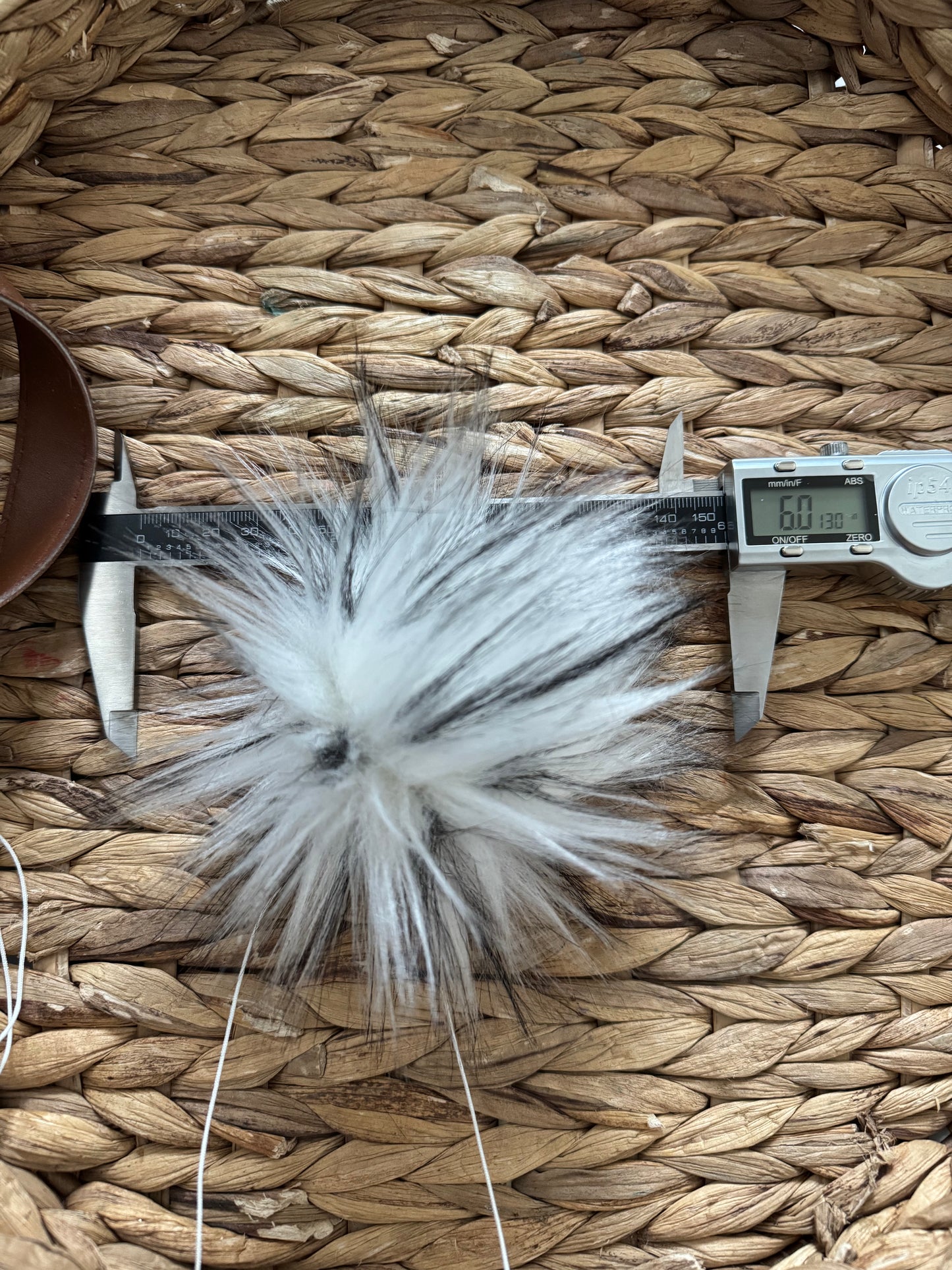 Wolf | White and Black Luxury Faux Fur Pom pom | Ties, Buttons and snap Pompom