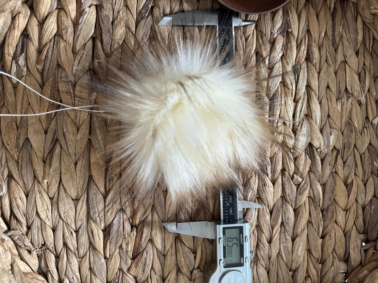 Creme Brulé Luxury Faux Fur Pom pom | Cream, Tan, Brown Tie, Button or Snap Pom pom