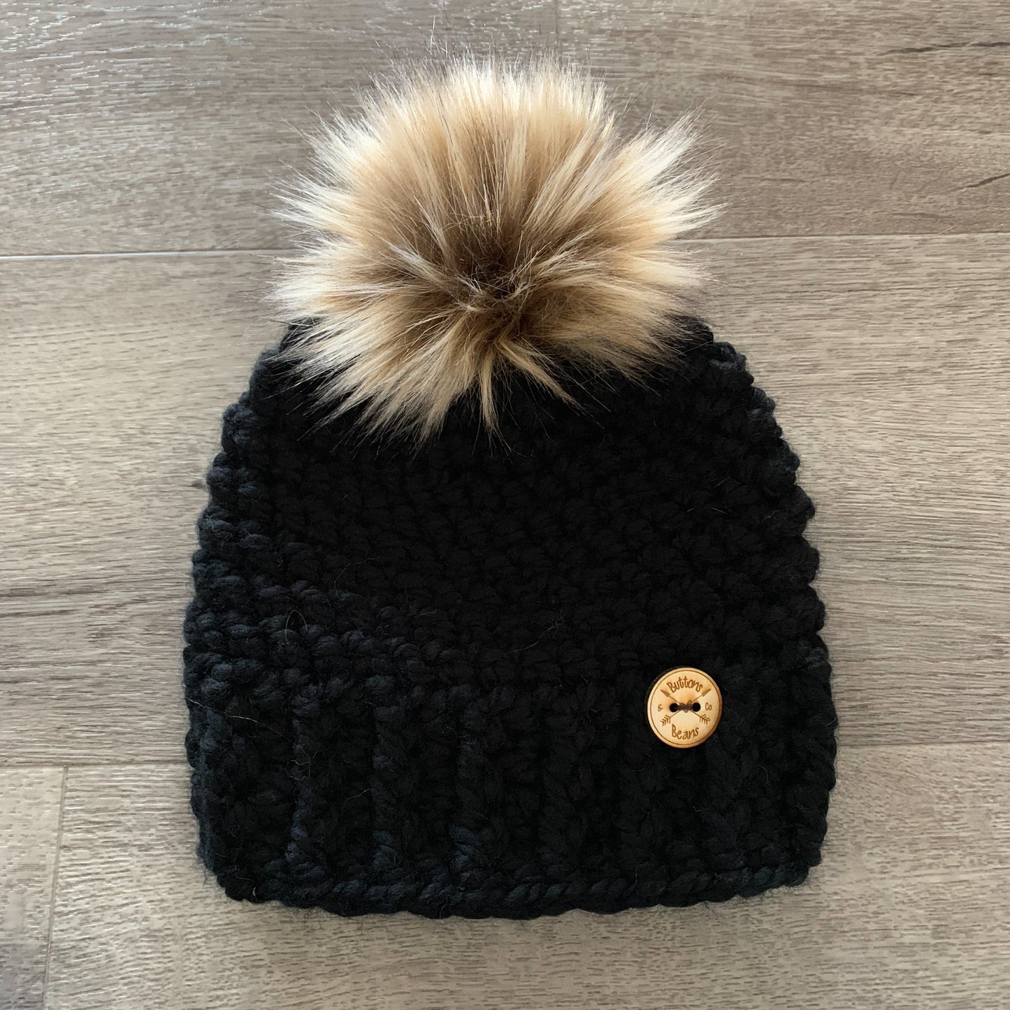 Crochet Hat and Scarf | Black Vegan Chunky Crochet Infinity Scarf and Toque