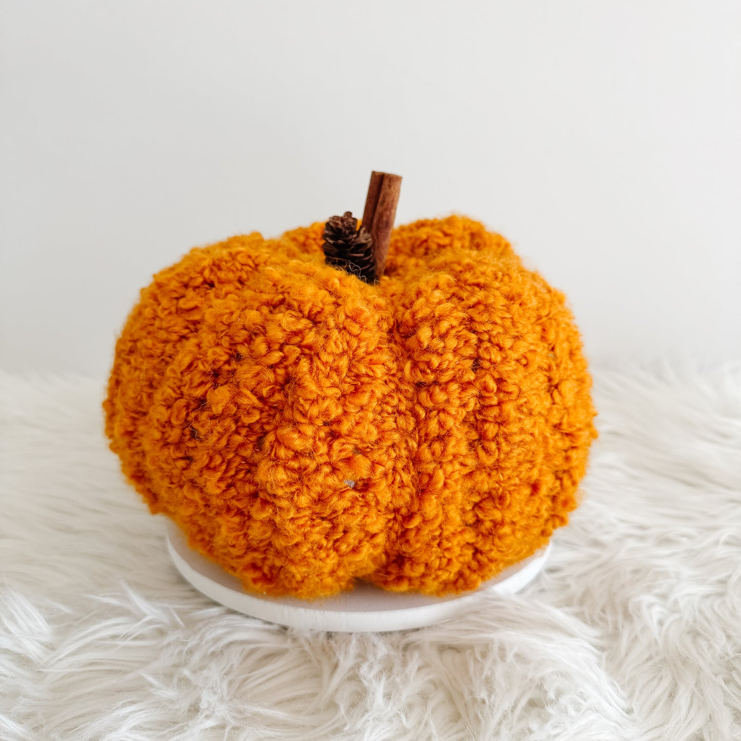 Pumpkin | Gold Sherpa Teddy Crochet Fall Decor