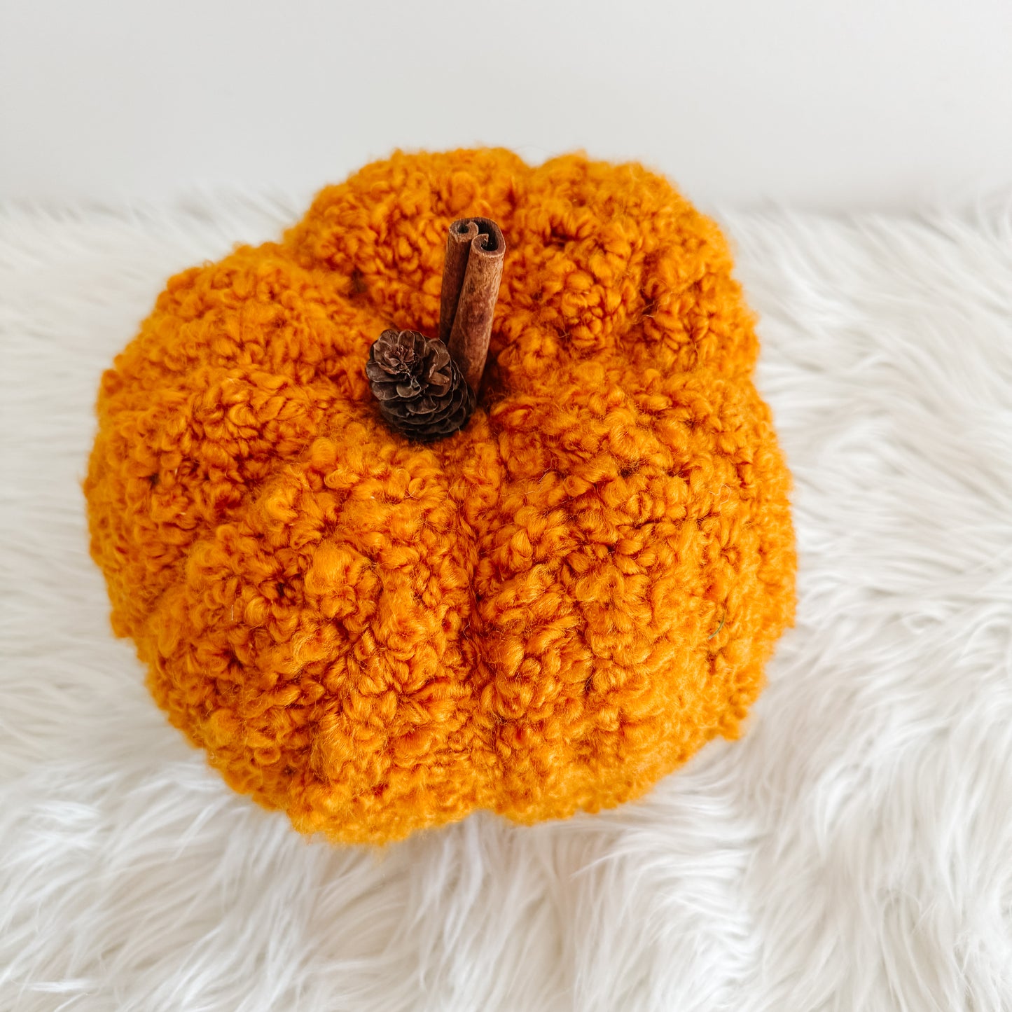 Pumpkin | Gold Sherpa Teddy Crochet Fall Decor