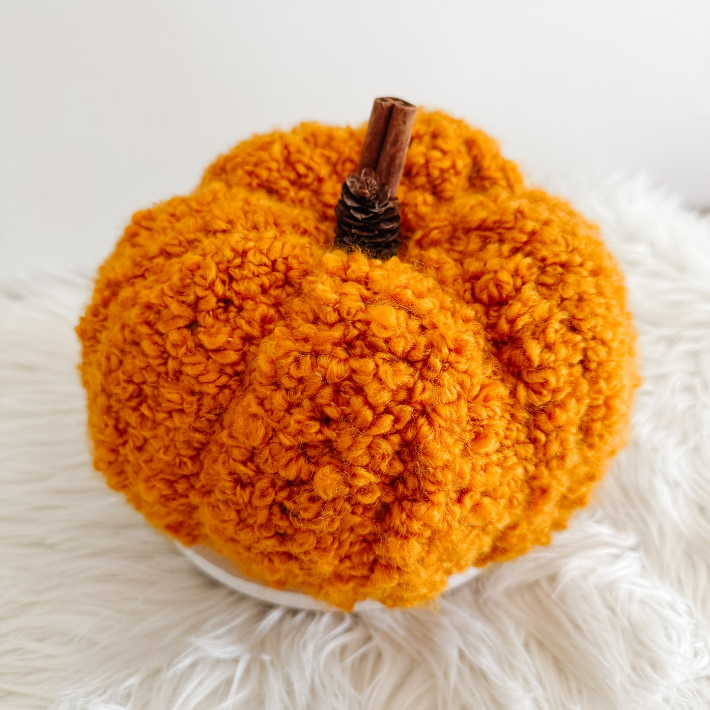 Pumpkin | Gold Sherpa Teddy Crochet Fall Decor