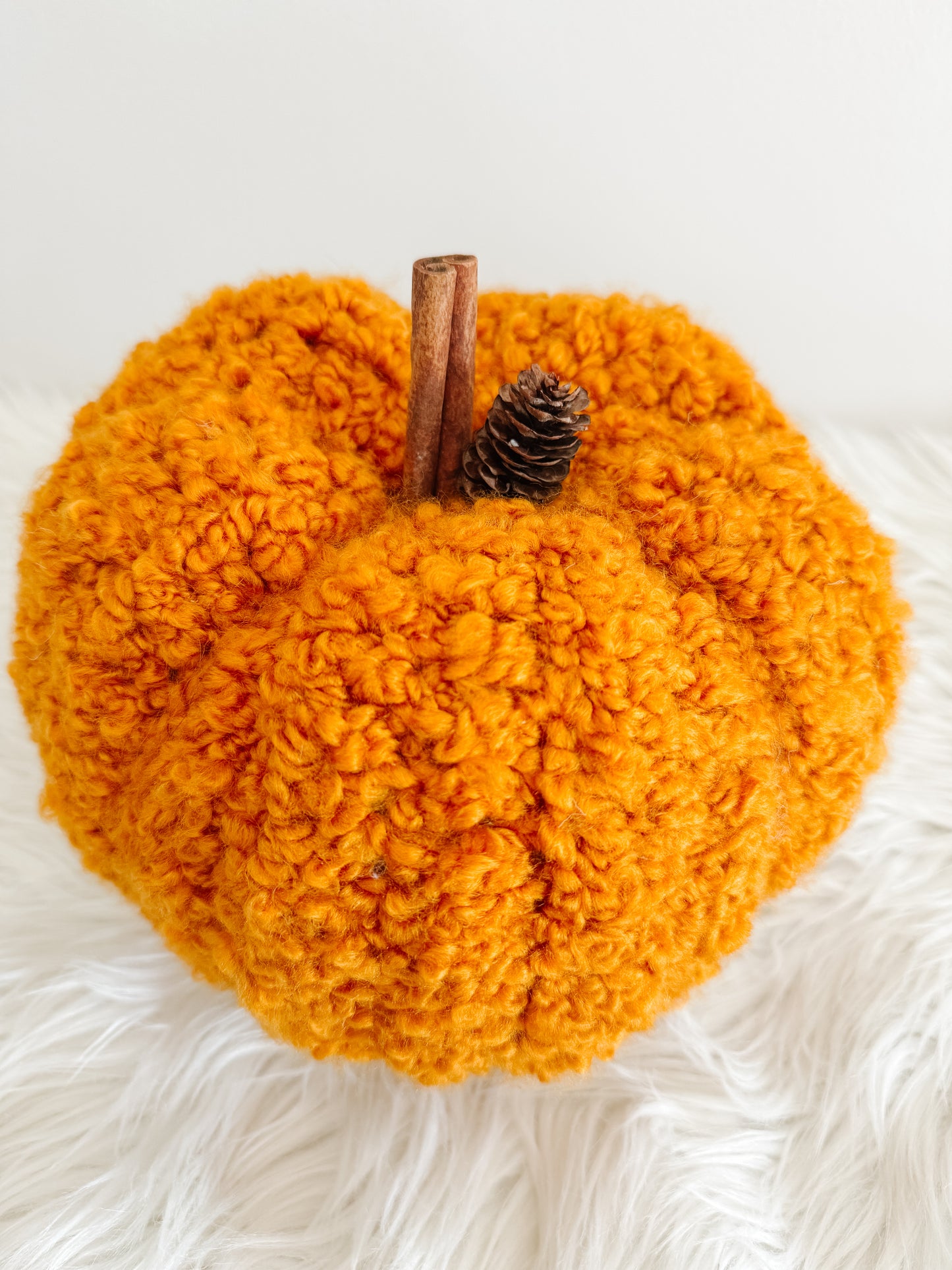Pumpkin | Gold Sherpa Teddy Crochet Fall Decor