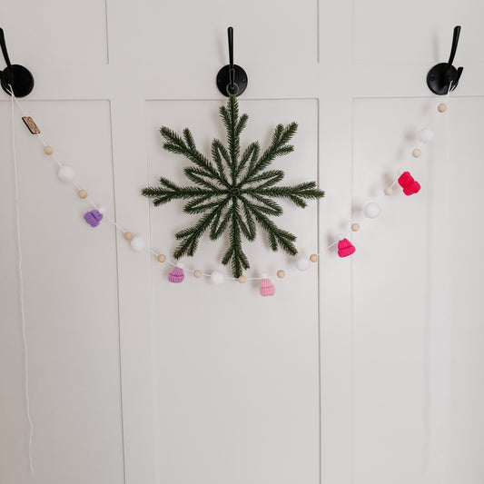 Pink Ombre Christmas Mini Knitted Toque Garland