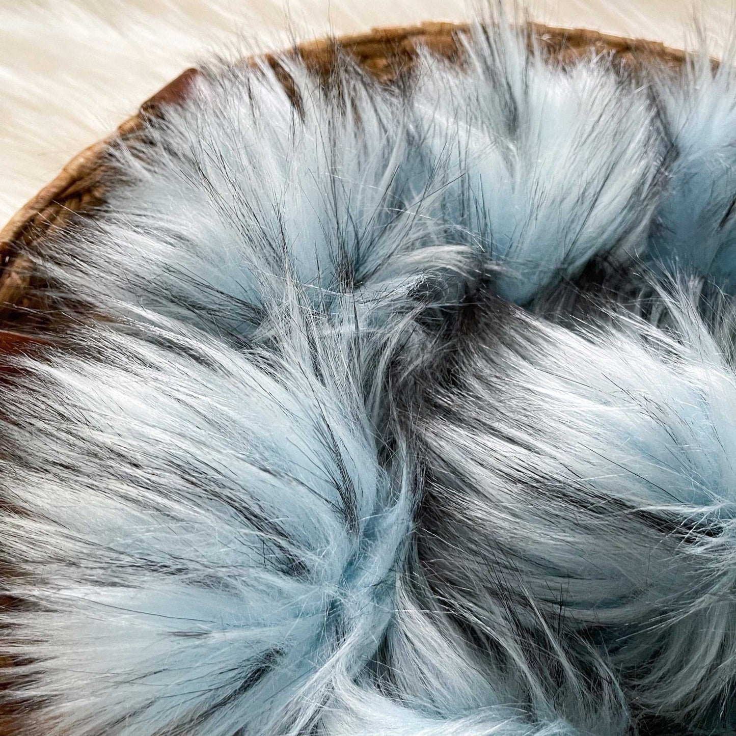 Icicle Luxury Faux Fur Pom pom | Blue and Black Tie, Button or Snap Pom pom Pom Poms 7 $ Buttons & Beans Co.